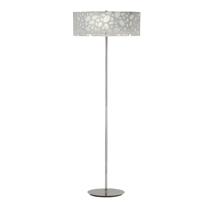 Mantra M1368 Lupin Floor Lamp 4 Light E27 Gloss White/White Acrylic/Polished Chrome