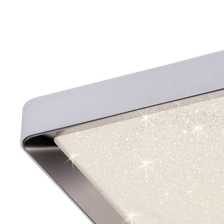 Mantra M5920 Male Flush 65cm Square 40W LED -6500K Tuneable Remote Control Chrome / White / Acrylic
