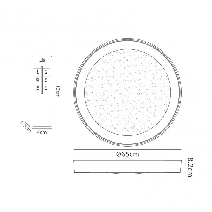 Mantra M5922 Male Flush 65cm Round 40W LED -6500K Tuneable Remote Control Chrome / White / Acrylic