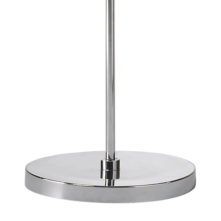 Mantra M8474/1 Manhattan Floor Lamp 3 Light Polished Chrome/Frosted Glass Black Patterned Shade
