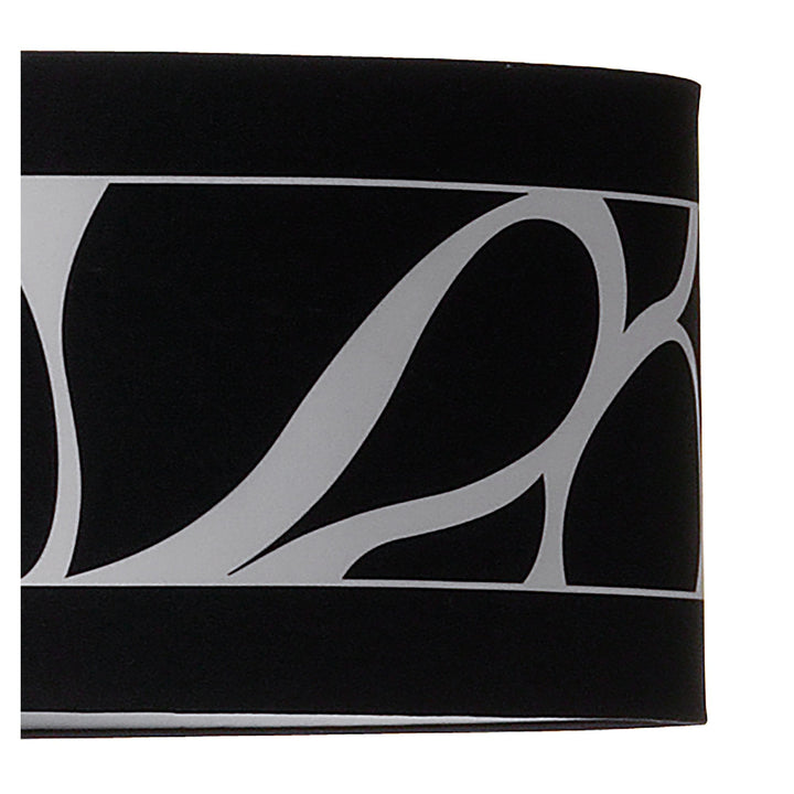 Mantra M8474/1 Manhattan Floor Lamp 3 Light Polished Chrome/Frosted Glass Black Patterned Shade