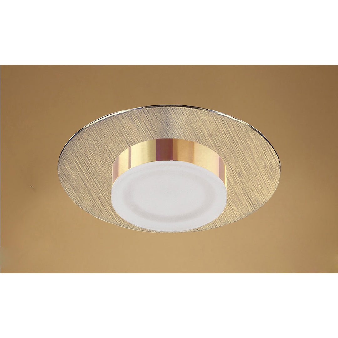 Mantra M8351/1 Marcel Recessed Down Light 4W LED Round Satin Gold/Frosted Acrylic/Gold