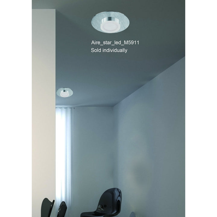 Mantra M8232/1 Marcel Recessed Down Light 5W LED Square Polished Chrome/Frosted Acrylic