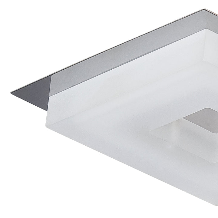 Mantra M8231/1 Marcel Recessed Down Light 6W LED Square Polished Chrome/Frosted Acrylic