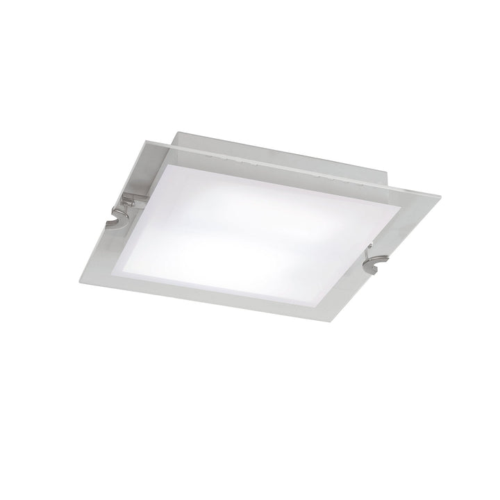 Mantra M8320/1 Melbourne Square Ceiling 15W LED Polished Chrome/Frosted White Glass