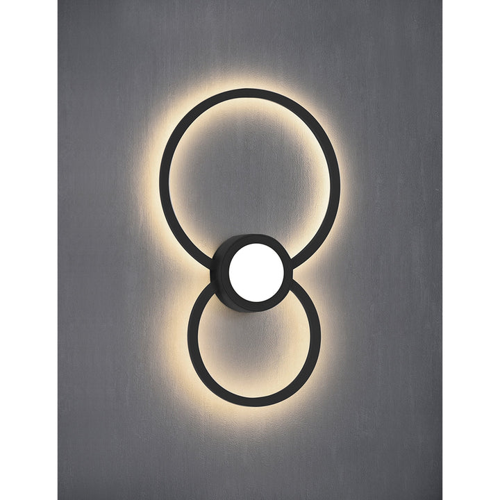 Mantra M7841 Mural Wall Lamp Circles Dimmable 24W Matt Black
