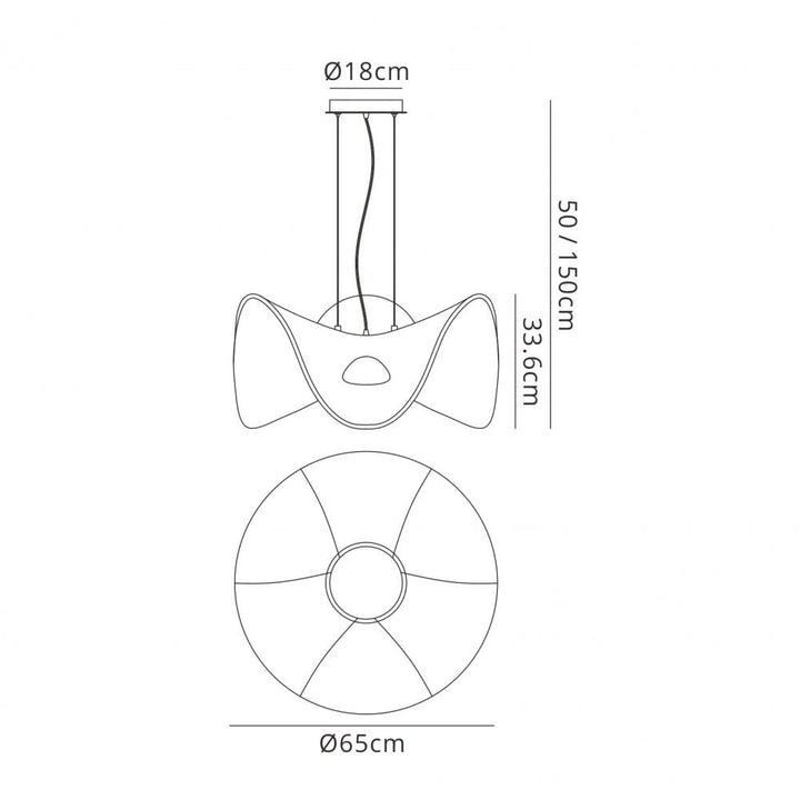 Mantra M5876 Manta Pendant 65cm Round LED Polished Chrome