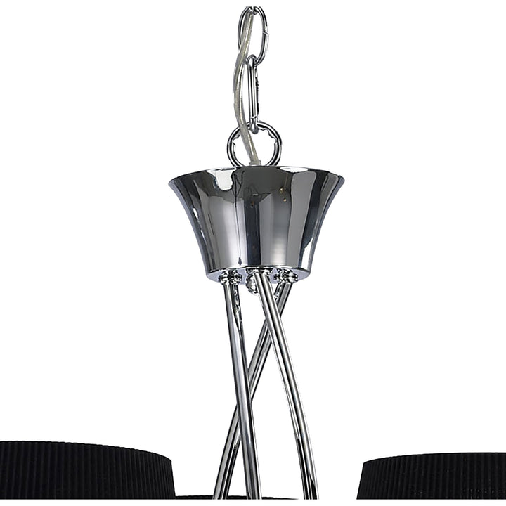 Mantra M1640/BS Mara Pendant 3 Light E14 Polished Chrome Black Shades