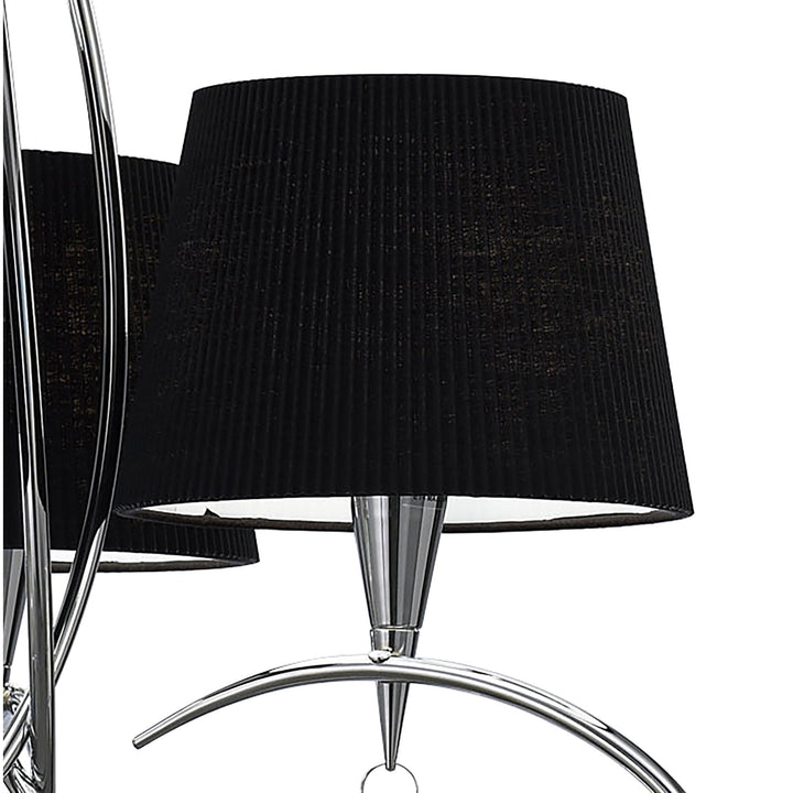 Mantra M1640/BS Mara Pendant 3 Light E14 Polished Chrome Black Shades