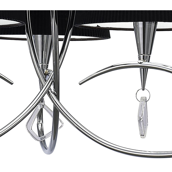 Mantra M1640/BS Mara Pendant 3 Light E14 Polished Chrome Black Shades