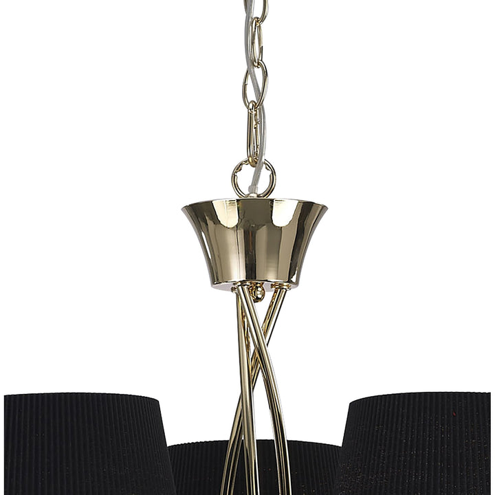 Mantra M1640FG/BS Mara Pendant 3 Light E14 French Gold Black Shades