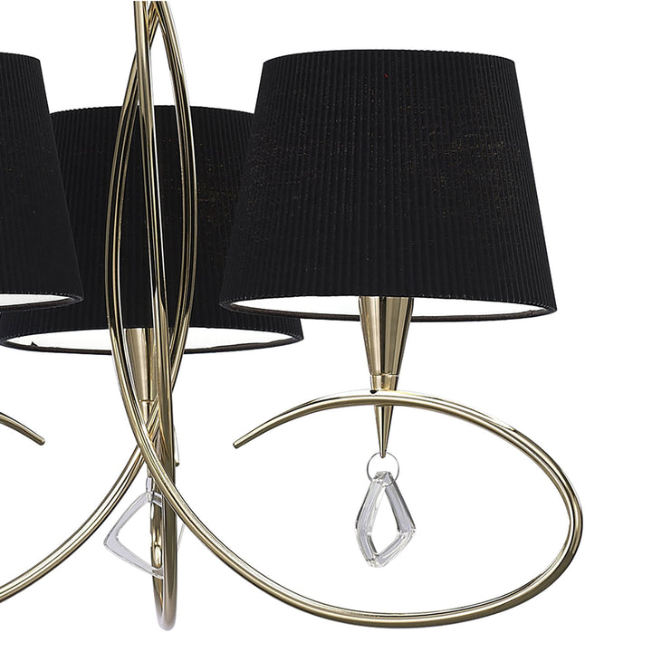 Mantra M1640FG/BS Mara Pendant 3 Light E14 French Gold Black Shades
