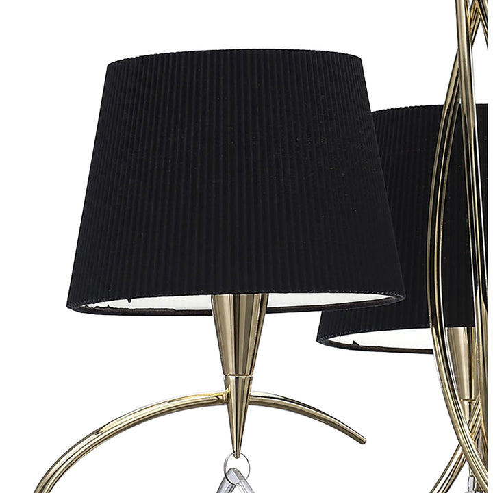 Mantra M1640FG/BS Mara Pendant 3 Light E14 French Gold Black Shades