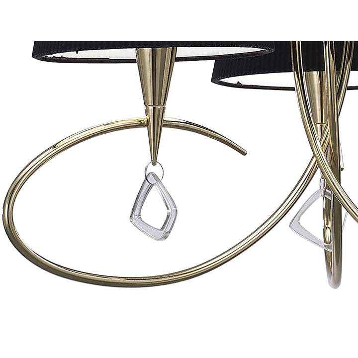 Mantra M1640FG/BS Mara Pendant 3 Light E14 French Gold Black Shades
