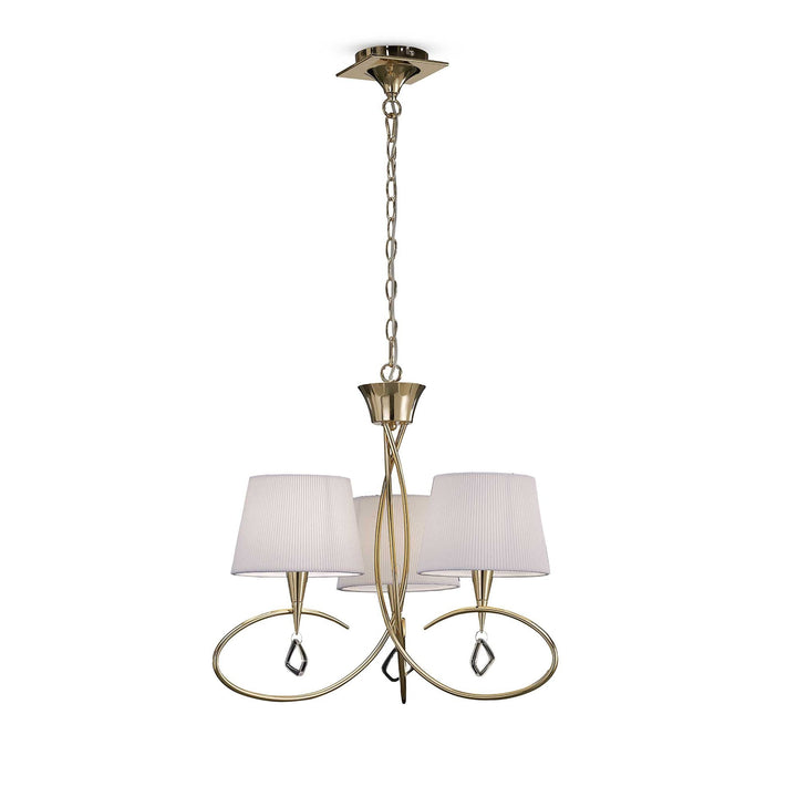 Mantra M1640FG Mara Pendant 3 Light French Gold/cream