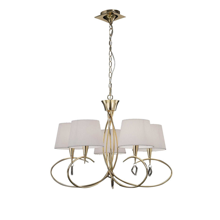 Mantra M1641FG Mara Pendant 5 Light French Gold/cream