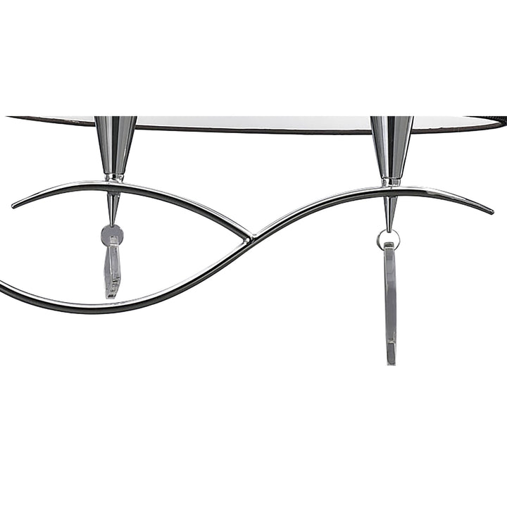 Mantra M1642/BS Mara Linear Pendant 2 Arm 4 Light E14 Polished Chrome Black Shades