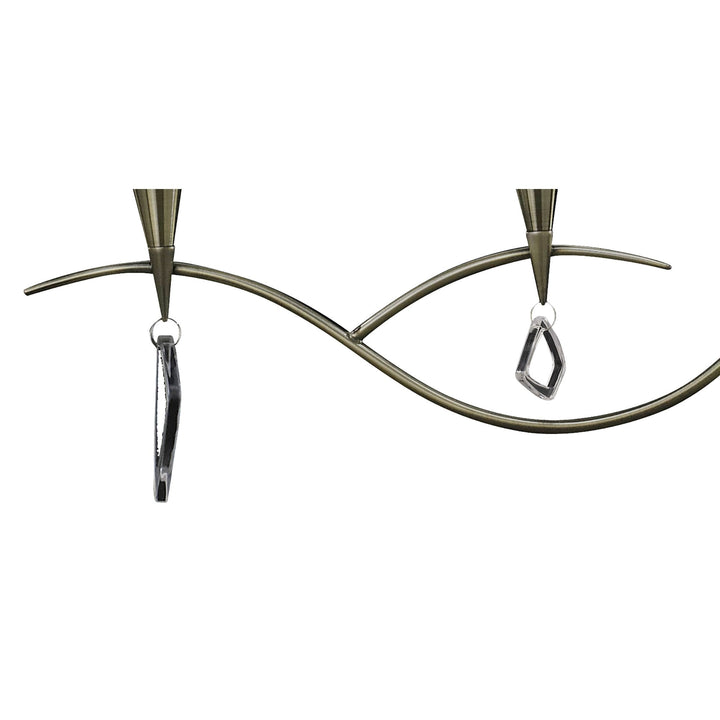 Mantra M1642AB Mara Linear Pendant 2 Arm 4 Light E14 Antique Brass Ivory White Shades