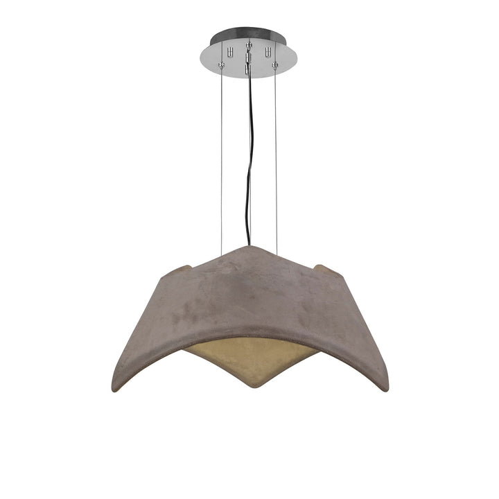 Mantra M4815 Maui Pendant 3 Light Cement Effect Polished Chrome