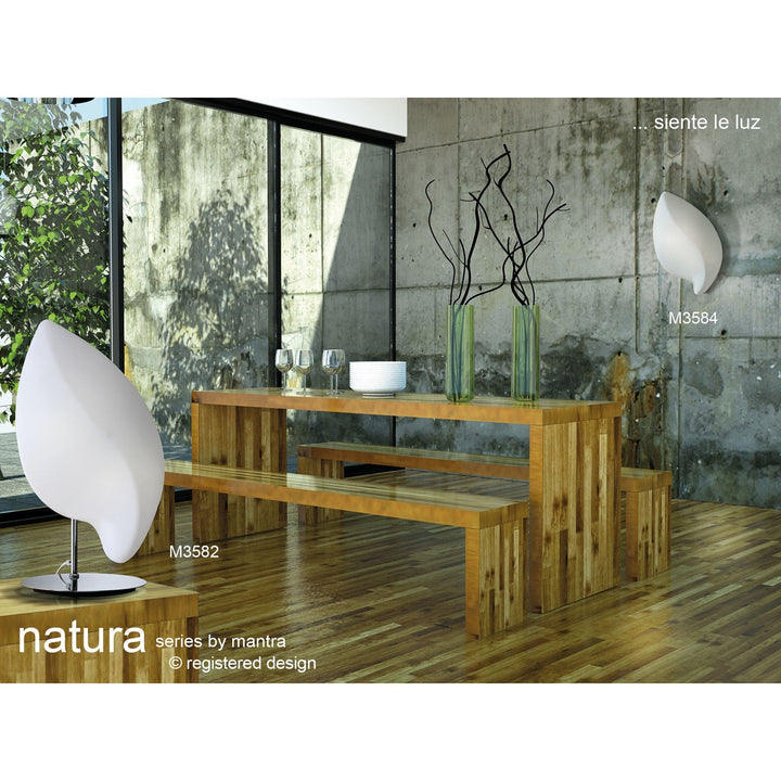 Mantra M3782 Natura Table Lamp 2 Light E27 Small Outdoor Matt White/Opal White