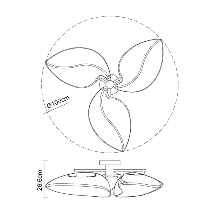 Mantra M3586 Natura Semi Flush 6 Light E27 Indoor Polished Chrome/Opal White