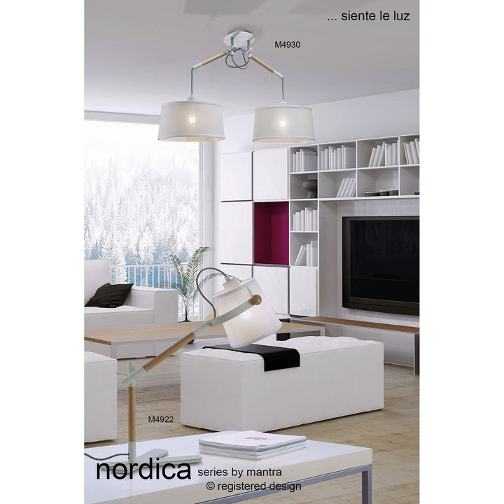 Mantra M4968 Nordica Floor Lamp E27 Black Shade Black/Polished Chrome