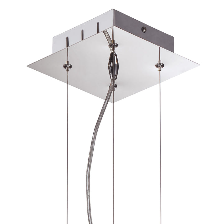 Mantra M8120/1 Notte Pendant 28W LED Square Polished Chrome/Frosted Acrylic