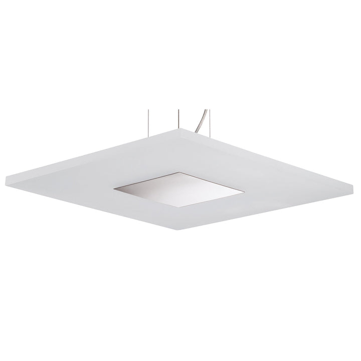 Mantra M8120/1 Notte Pendant 28W LED Square Polished Chrome/Frosted Acrylic