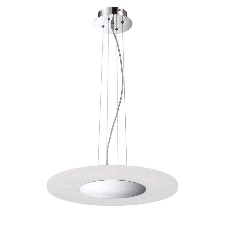 Mantra M8121/1 Notte Pendant 28W LED Round Polished Chrome/Frosted Acrylic