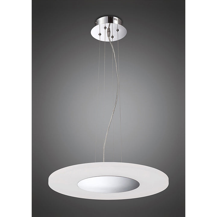 Mantra M8121/1 Notte Pendant 28W LED Round Polished Chrome/Frosted Acrylic