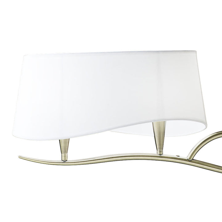 Mantra M1921 Ninette Linear Pendant 2 Arm 4 Light E14 Antique Brass Ivory White Shades