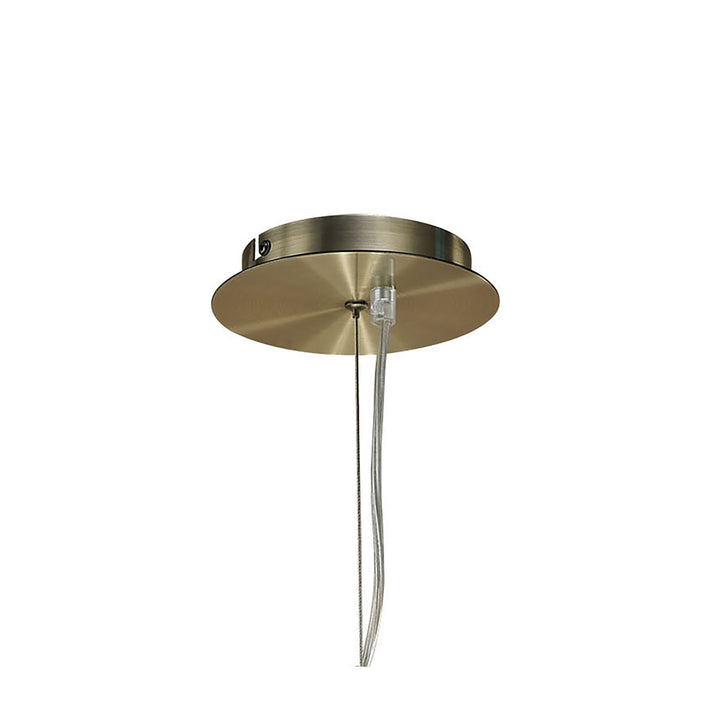 Mantra M1922 Ninette Pendant 4 Light E27 Antique Brass Ivory White Shades