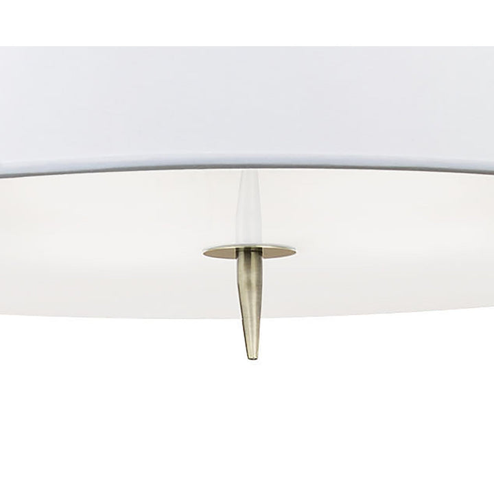 Mantra M1922 Ninette Pendant 4 Light E27 Antique Brass Ivory White Shades