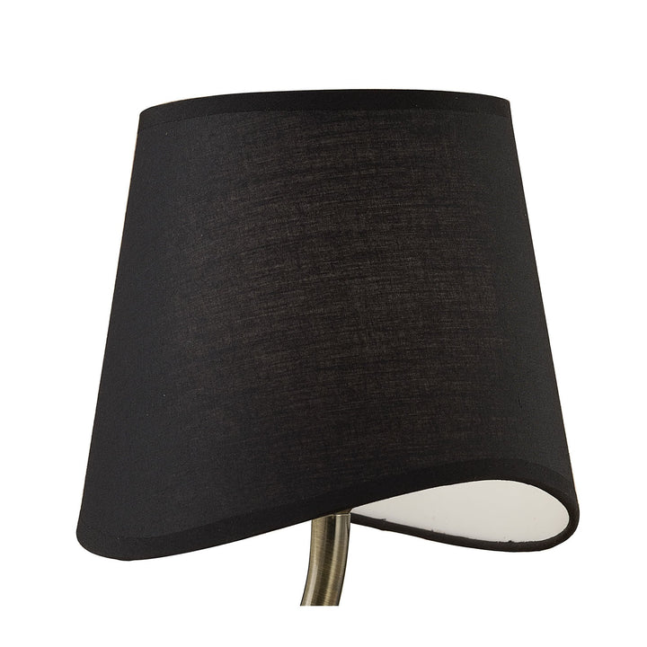 Mantra M1925/BS Ninette Table Lamp 1 Light E14 Small Antique Brass Black Shade