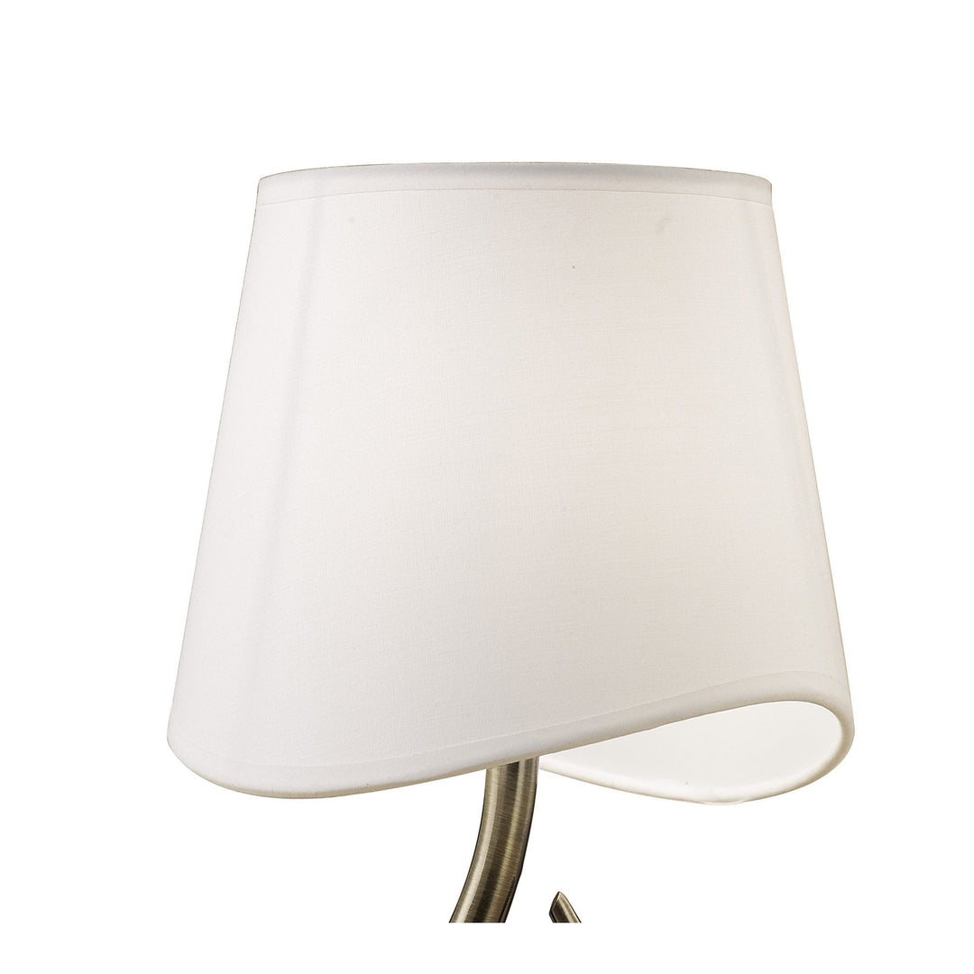 Mantra M1925 Ninette Table Lamp 1 Light E14 Small Antique Brass Ivory White Shade