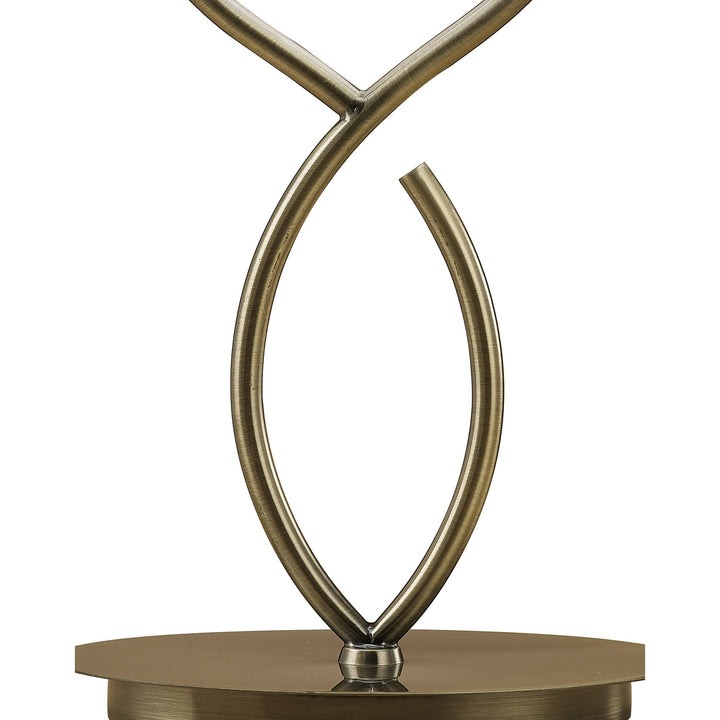 Mantra M1926 Ninette Table Lamp 2 Light E14 Large Antique Brass Ivory White Shade