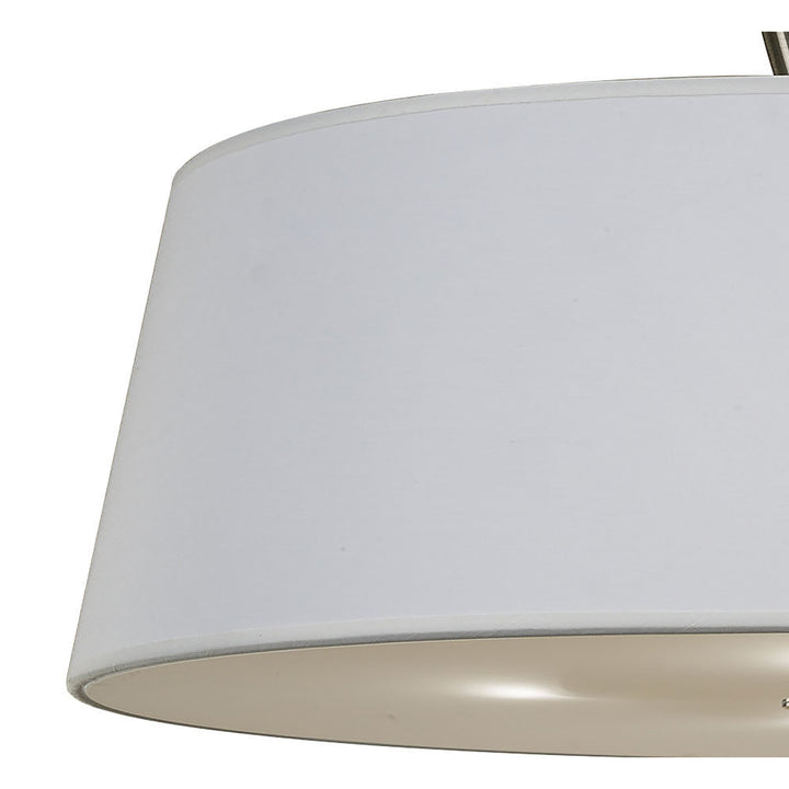 Mantra M1928 Ninette Semi Flush 4 Light E27 Antique Brass Ivory White Shade
