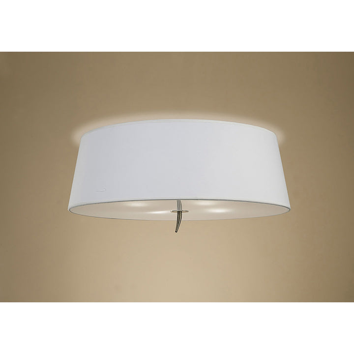 Mantra M1929 Ninette Flush Ceiling 4 Light E27 Antique Brass Ivory White Shade