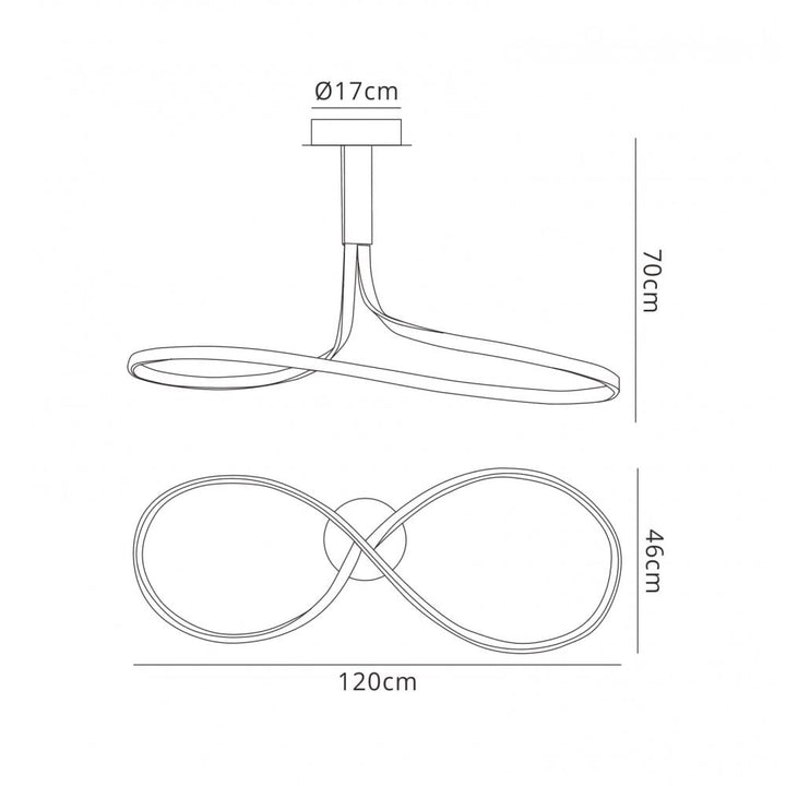 Mantra M5820 Nur XL Semi Ceiling LED Dimmable Silver Frosted Acrylic Polished Chrome