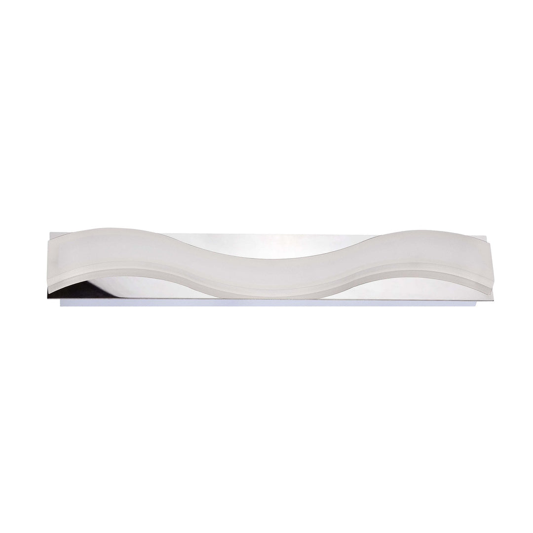 Mantra M8243/1 Ola Bathroom Wall Lamp 7W LED Large Wave Polished Chrome/Frosted Acrylic