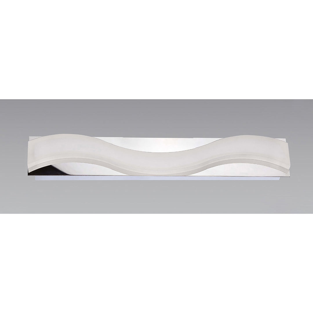 Mantra M8243/1 Ola Bathroom Wall Lamp 7W LED Large Wave Polished Chrome/Frosted Acrylic
