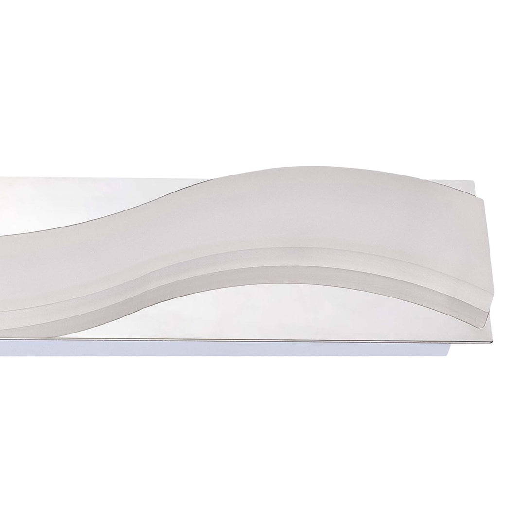 Mantra M8243/1 Ola Bathroom Wall Lamp 7W LED Large Wave Polished Chrome/Frosted Acrylic