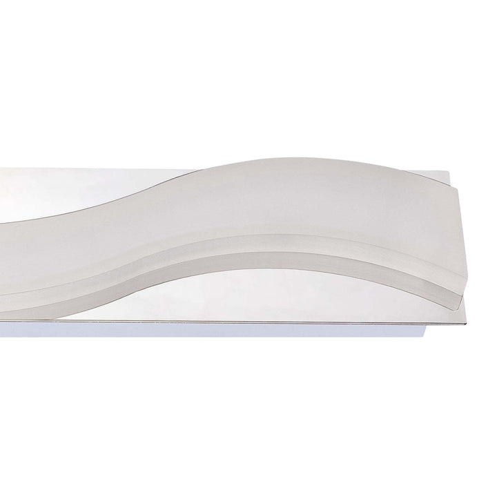 Mantra M8243/1 Ola Bathroom Wall Lamp 7W LED Large Wave Polished Chrome/Frosted Acrylic
