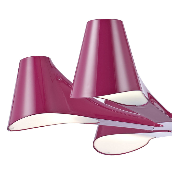 Mantra M1580/PU Ora Telescopic Convertible To Semi Flush 6 Light E27 Gloss Purple/White Acrylic/Polished Chrome