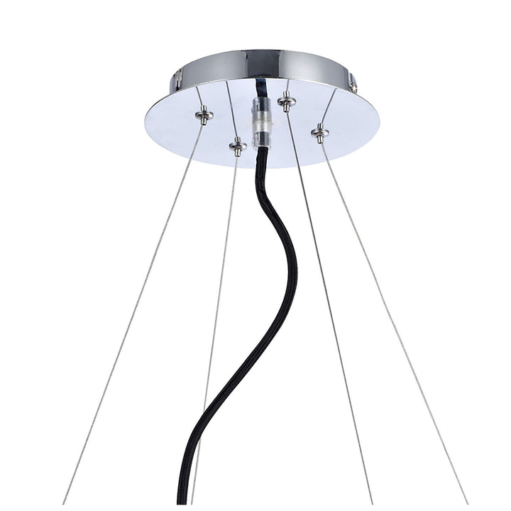 Mantra M1542/PU Ora Pendant 8 Twisted Round Light E27 Gloss Purple/White Acrylic/Polished Chrome