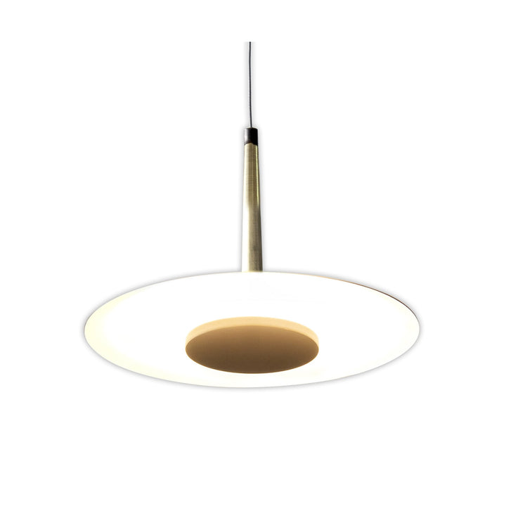 Mantra M7305 Orion 1 Light Pendant 8W LED Black/Antique Brass