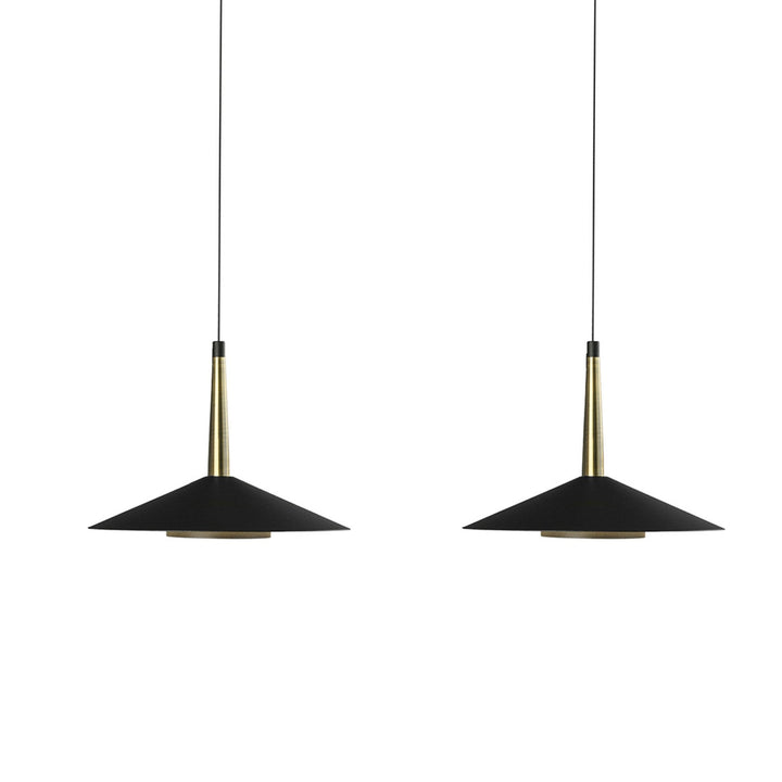 Mantra M7475 Orion 3 Light Linear Pendant 24W LED Black/Antique Brass