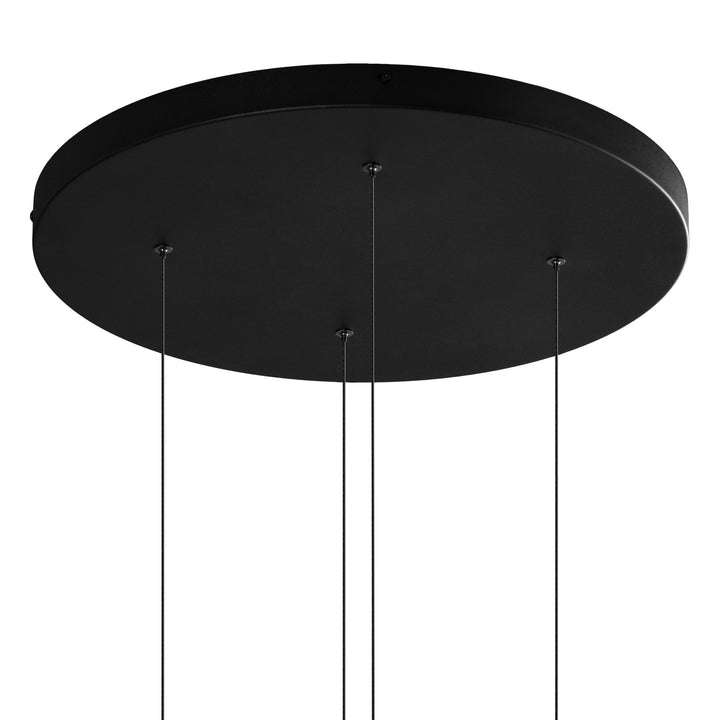 Mantra M7476 Orion 4 Light Round Pendant 32W LED Black/Antique Brass