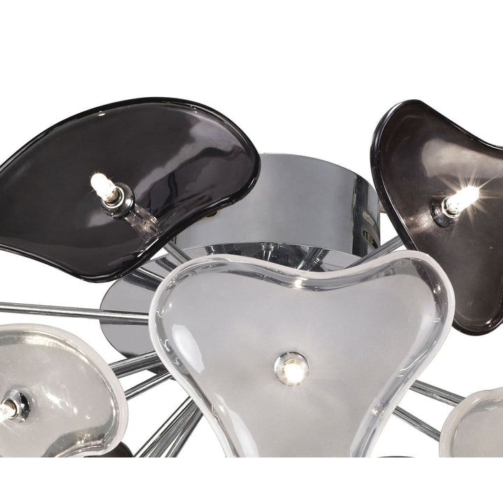 Mantra M0713 Otto Ceiling 21 Light G4 Polished Chrome/Frosted Glass/Black Glass