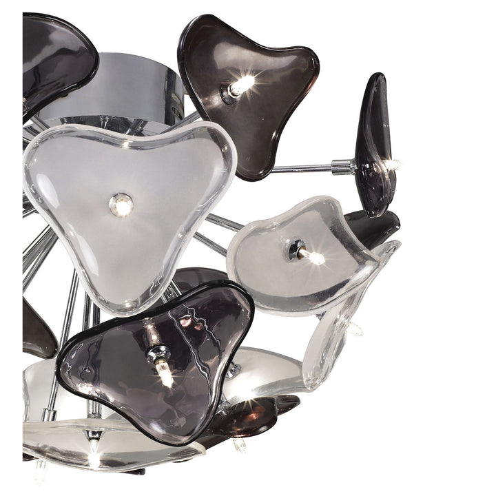 Mantra M0713 Otto Ceiling 21 Light G4 Polished Chrome/Frosted Glass/Black Glass